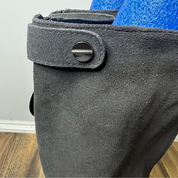 ALFANI Nessii Step 'N Flex Wide-Calf Knee High Dress Boots Sz 7 NWT Gray Leather - Picture 6 of 12